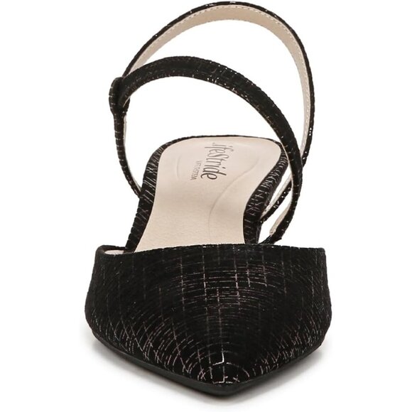 LifeStride Womens Gunmetal Polyurethane Pointed Closed Toe Minimalist Pump - Picture 2 of 9